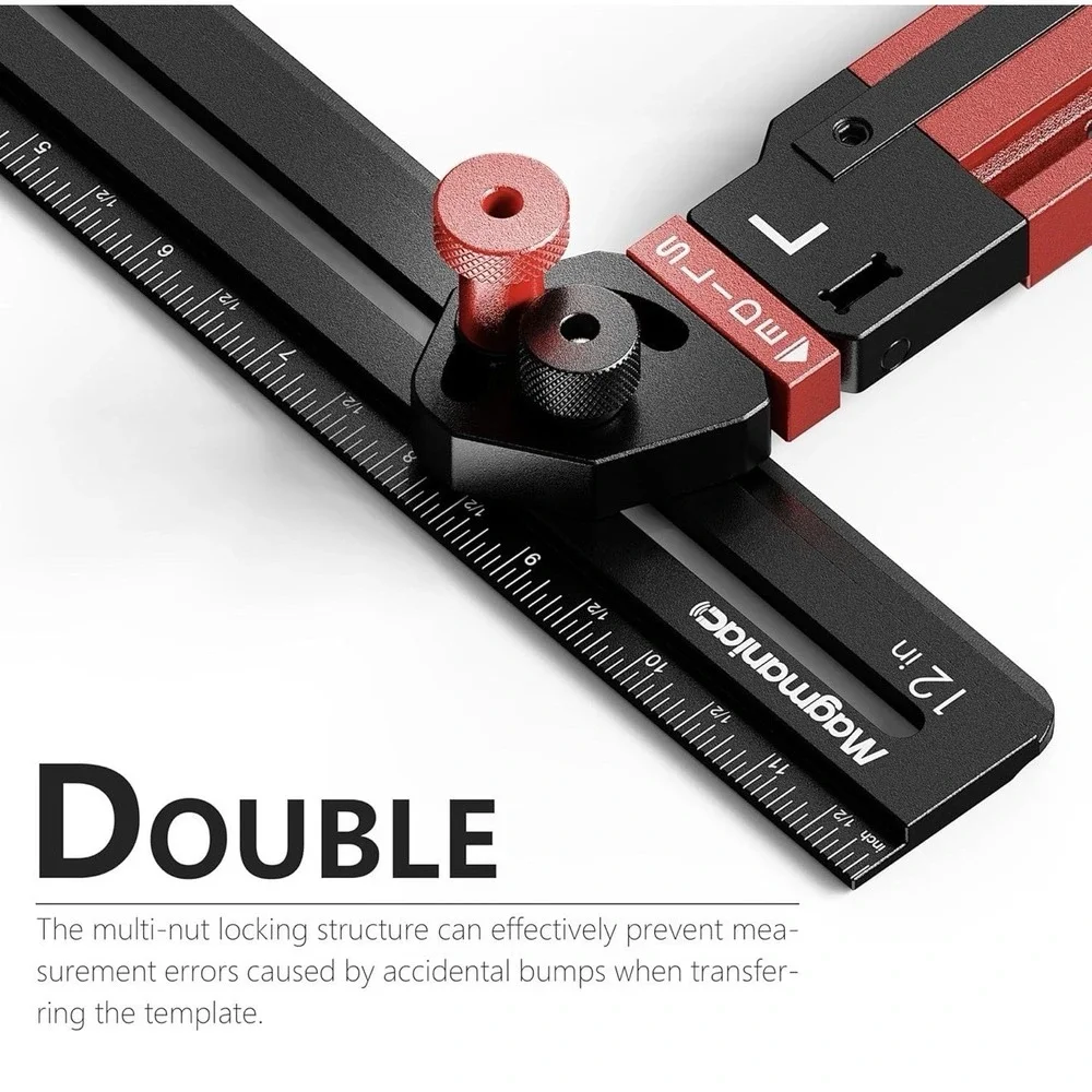 Stair Tread Gauge Tool Dual Nut‎ Adjustable Jig Red Black